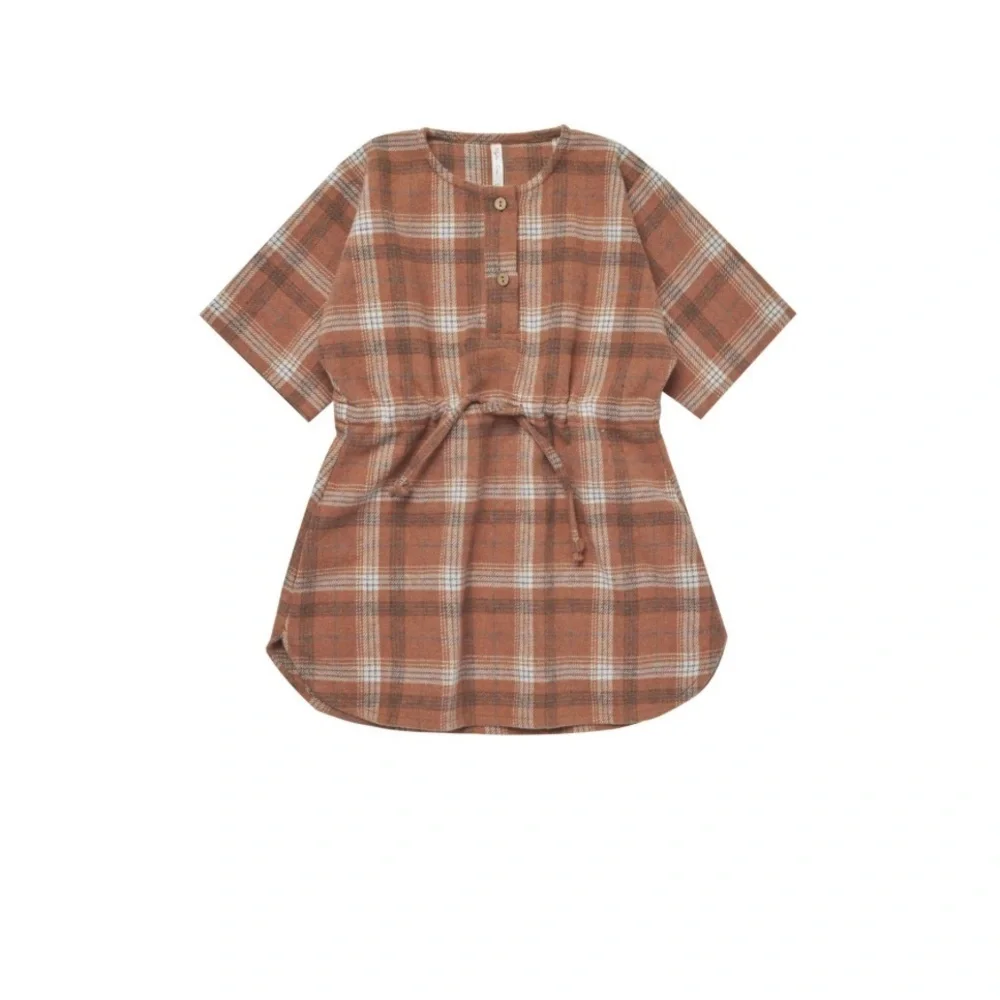 NWT RYLEE + CRU ELENI DRESS / BROWN PLAID 6-7